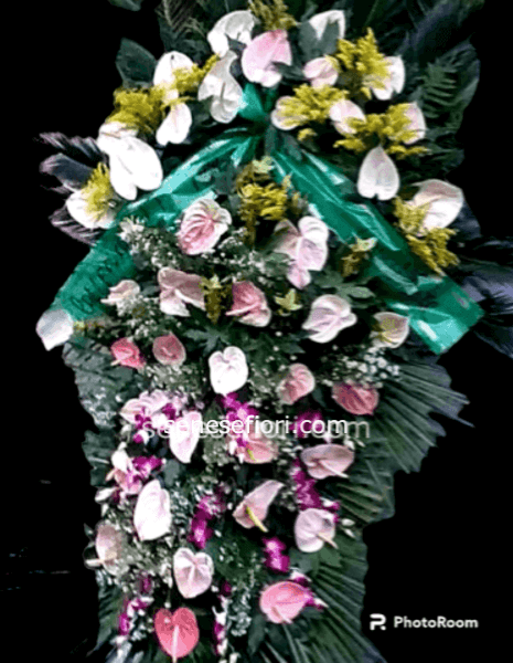 Corona Funebre d&acute;Eccellenza: Anthurium e Orchidee